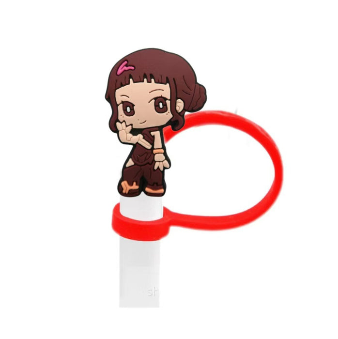 Wholesale 10pcs Kpop Cute Cartoon Silicone Straw Cap Cup Accessories