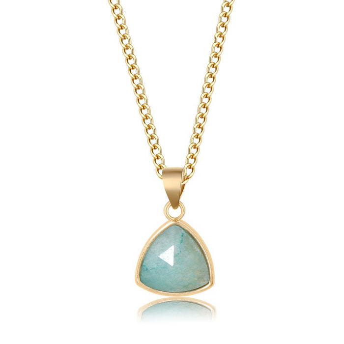 Wholesale Triangular stone pendant necklace