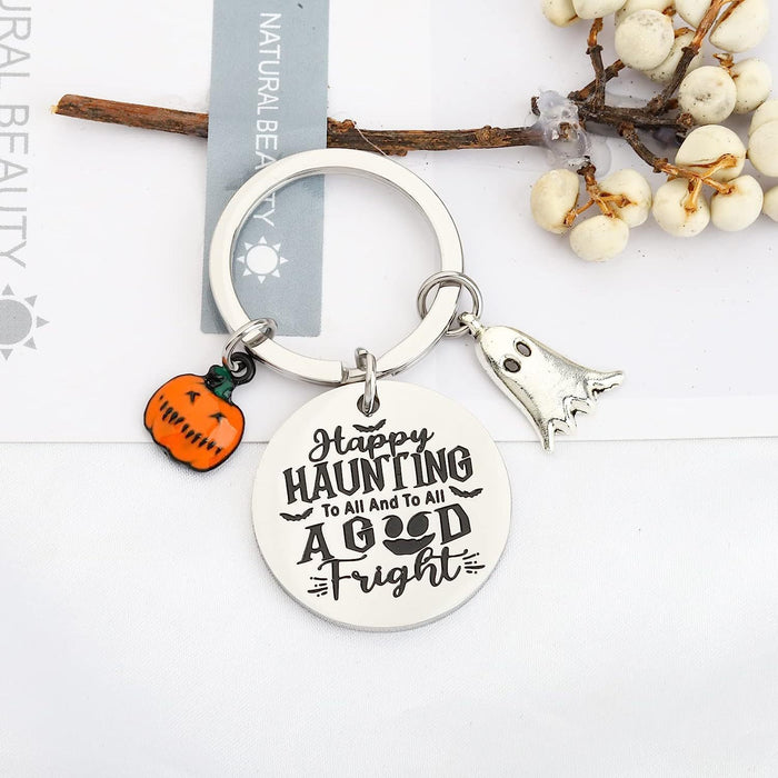 Wholesale Halloween Ghost Stainless Steel Keychain JDC-KC-JinZ009