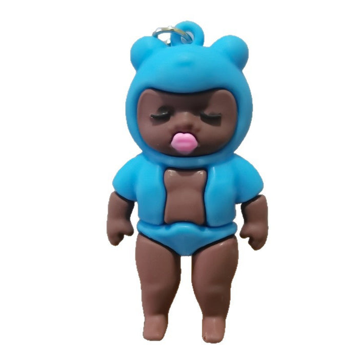 Wholesale 3pcs Black Doll Keychain Plush Doll Toy