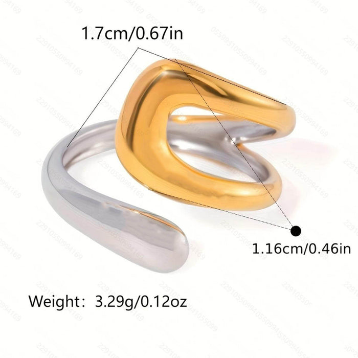 Wholesale Stainless Steel Lines Irregular Open Ring Titanium Steel Ring Jewelry