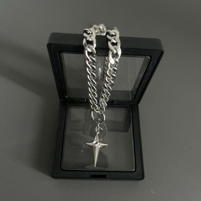 Wholesale Titanium steel non fading cross pendant necklace, niche design, high-end and versatile necklace accessory