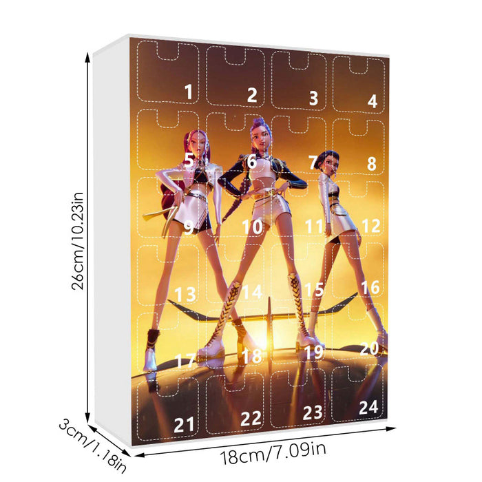 Wholesale KPOP Demon Hunters Christmas Countdown Calendar Blind Box Backpack Car Keychain Acrylic Pendant