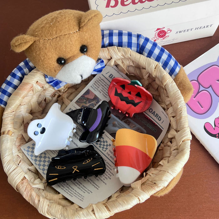 Wholesale Acrylic  series cartoon funny hair clip ghost pumpkin hair clip head bun hairpin hair accessories for women