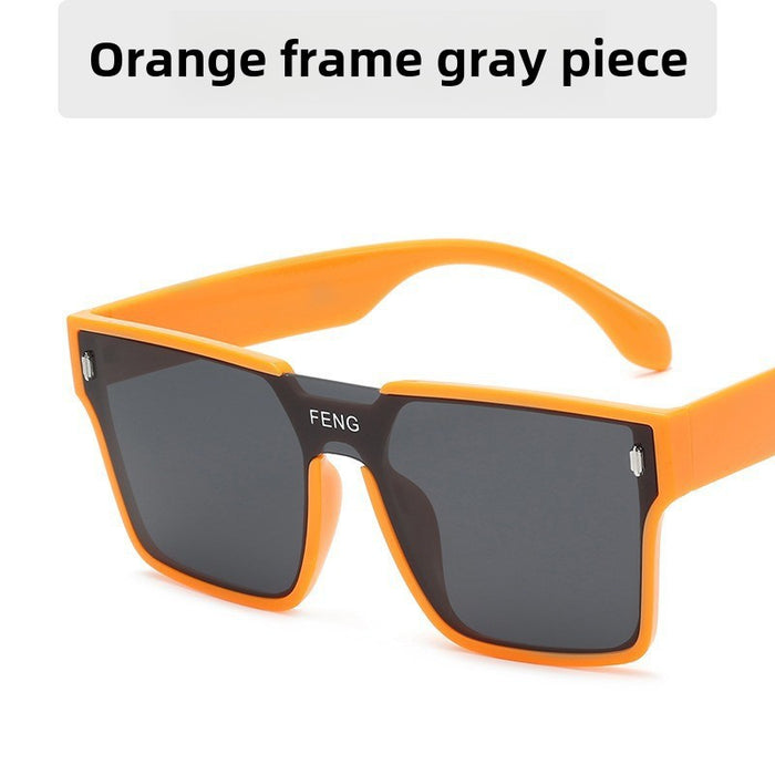 Wholesale Advanced retro large frame integrated lens sunglasses, women's UV resistant sunglasses, glasses