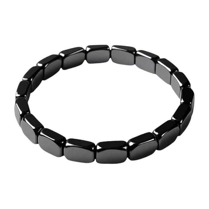 Wholesale Unisex Square Black Gallstone Beaded Bracelet Elastic Fashion Accessory