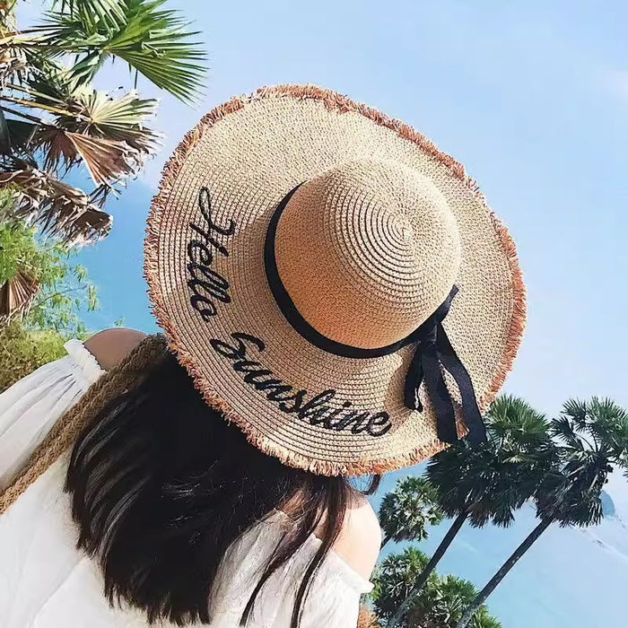 Wholesale Seaside Sun Hat Big Eaves Straw Hat Summer All-match Sunshade Sunscreen Travel