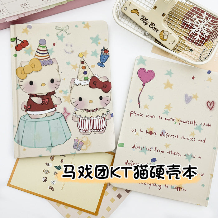 Wholesale Cartoon Circus Cat Hard Cover Full Painted Inner Page Book New Notebook Hand-painted Printed