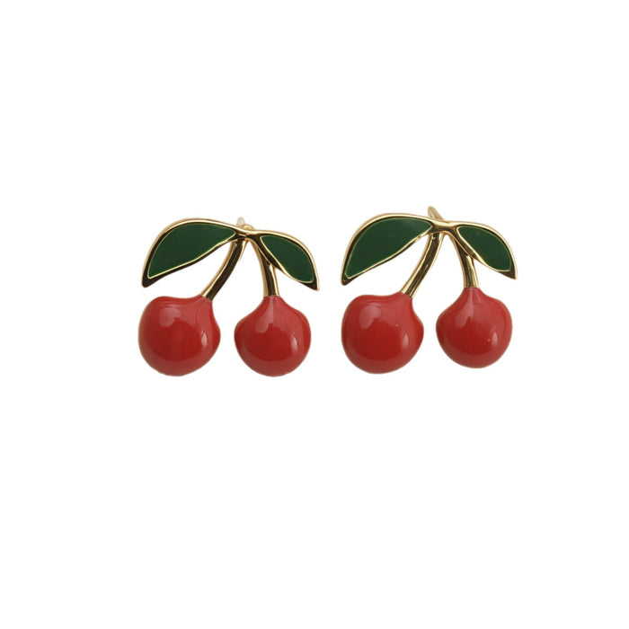 Wholesale Stainless Steel Cherry Earrings Jewelry Oil Drop Earrings