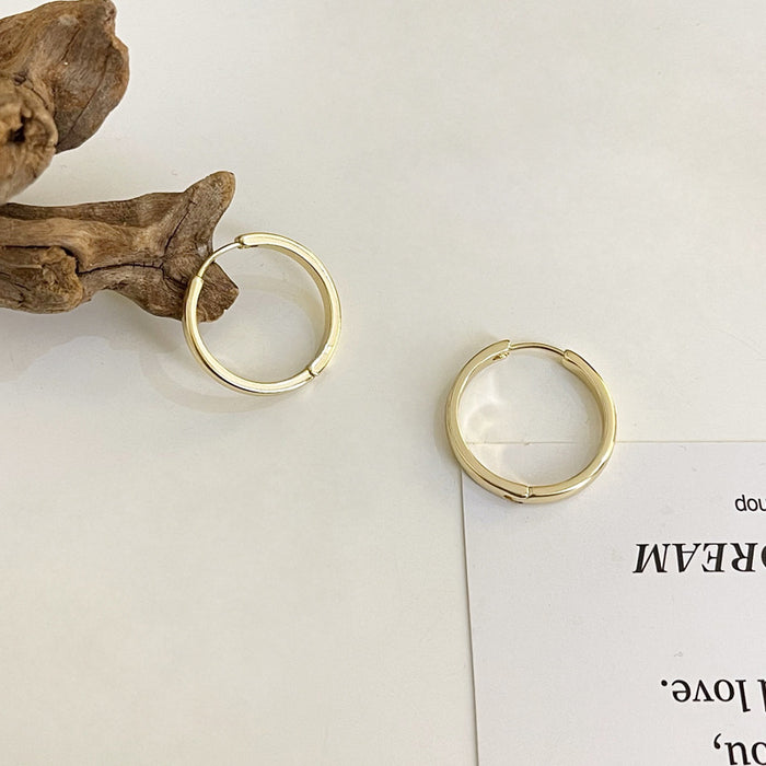 Wholesale Personalized, minimalist, metallic, geometric circular earrings, fashionable new style