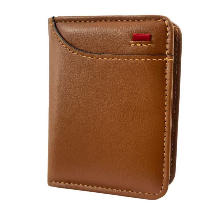 Wholesale PU Leather Men' s Multi-Card Wallet Vertical Card Holder Fashion Accessory MOQ：3