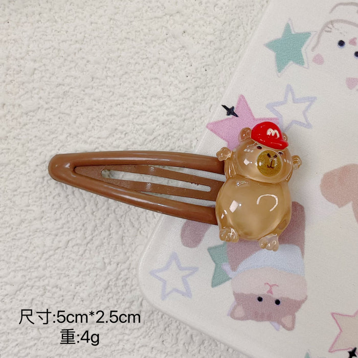 Wholesale  Hair Clip Girl Children's Baby Clip Cartoon Capybara Side Clip