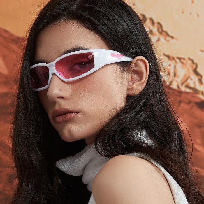 Wholesale cool square reflective silver frame sunglasses