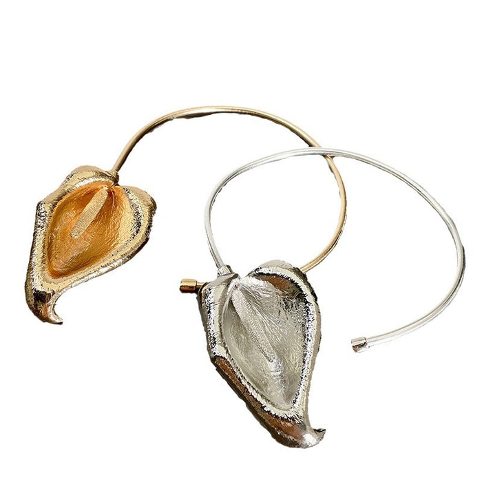 Wholesale Gold Flower Calla Lily Collar Necklace Zinc Alloy Fashion Accessory