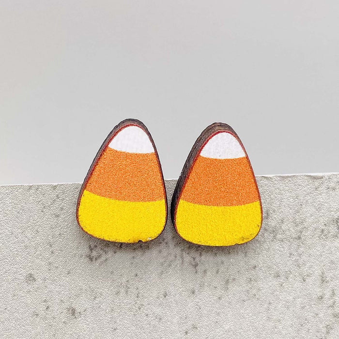 Wholesale Autumn Thanksgiving Earrings Maple Leaf Pumpkin Dwarf Wooden Earrings