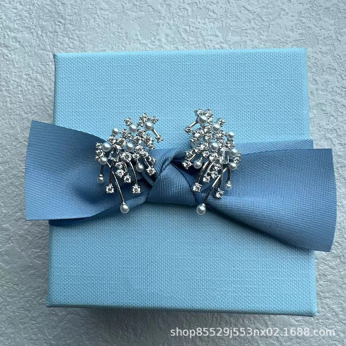 Wholesale Nebula Earrings Light Luxury Elegant Pearl Silver Studs