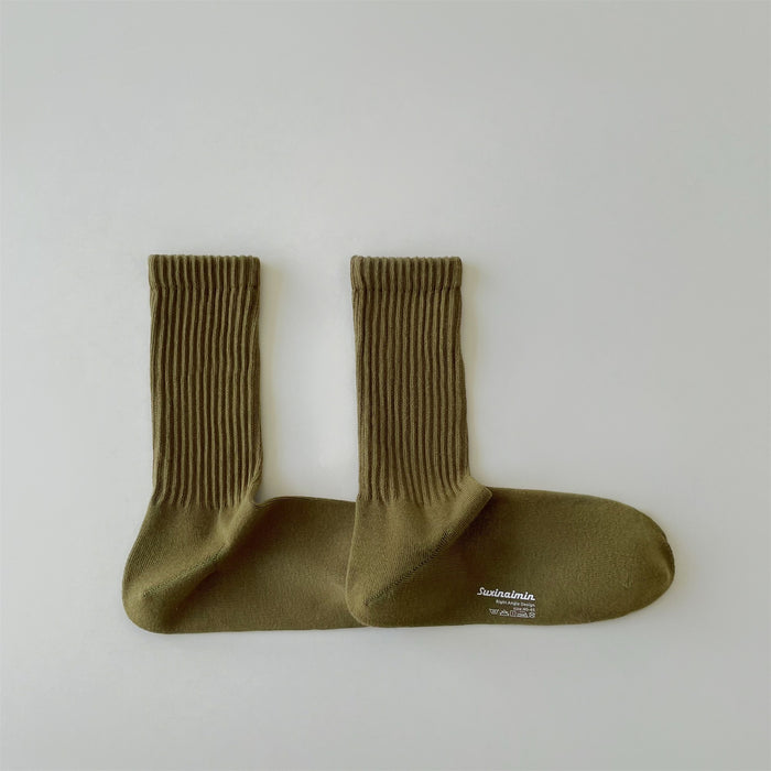 Wholesale Socks Solid color Vertical stripe Middle tube Socks Sports Socks Anti odor and Sweating Cotton Socks Right angle Socks