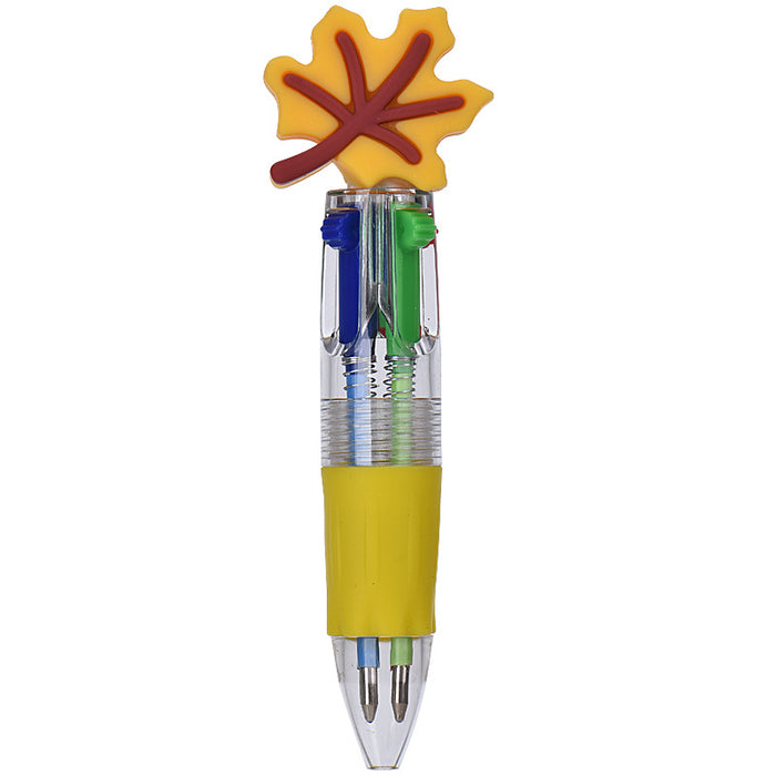 Wholesale Cute Thanksgiving Mini Four-color Ballpoint Pen Children' s Multicolor Hand Journal Marker Pen Student Stationery