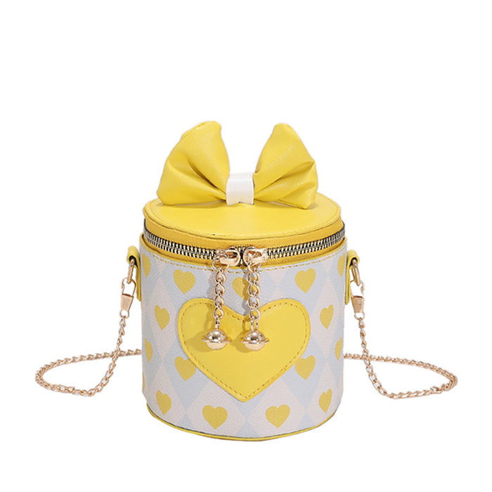 Wholesale PU Love Bow Knot Cylinder Children's Crossbody Bag JDC-SD-KaMan001