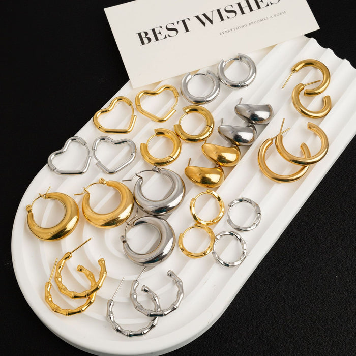 Wholesale non-fading bamboo ear ring temperament  plain ring ear buckle