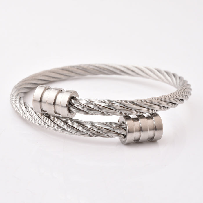 Wholesale Titanium Steel Wire Bracelet Punk Open Elastic Jewelry Fashion Bracelet