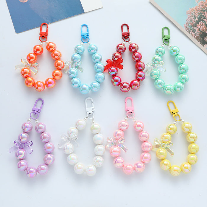 Wholesale Bow Beaded Keychain Pendant  Chain Phone Chain Headset Package  Keychain