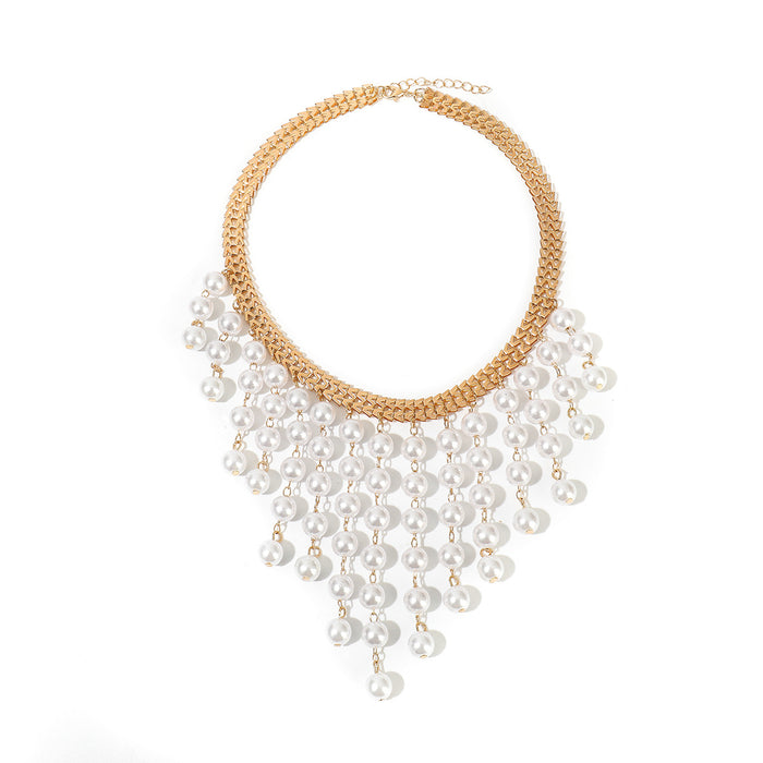 Wholesale Jewelry Multi-layer Long Pearl Tassel Necklace New Design Pearl Necklace