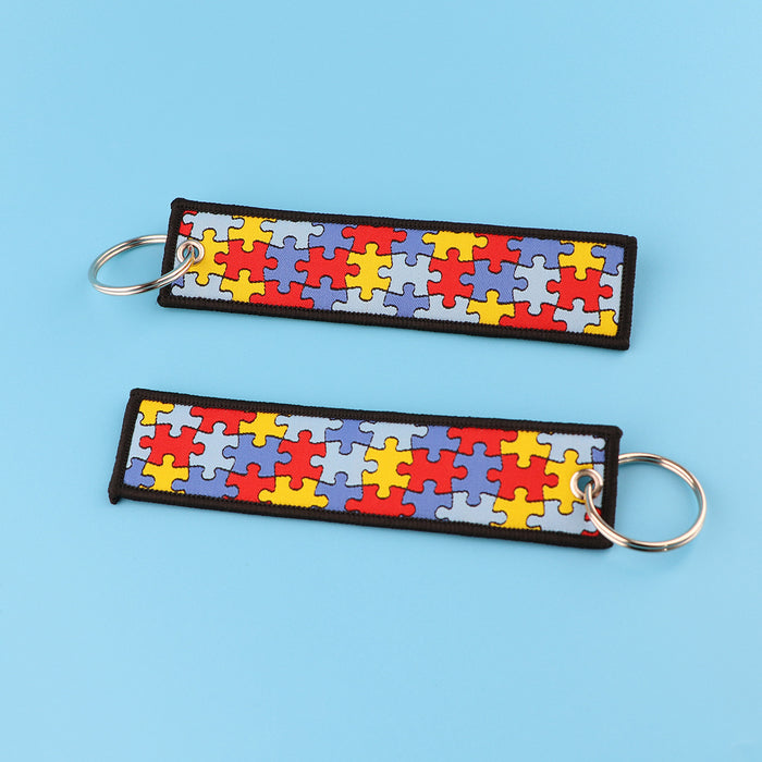 Wholesale Woven Label Keychain