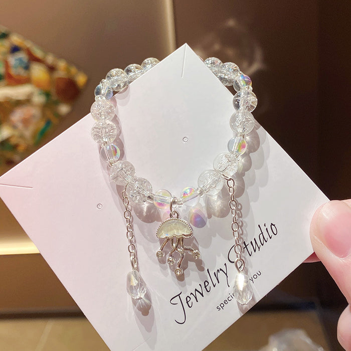 Wholesale Children' s Red Jellyfish Floral Tassel Bracelet - Everyday Jewelry Accessory MOQ≥3
