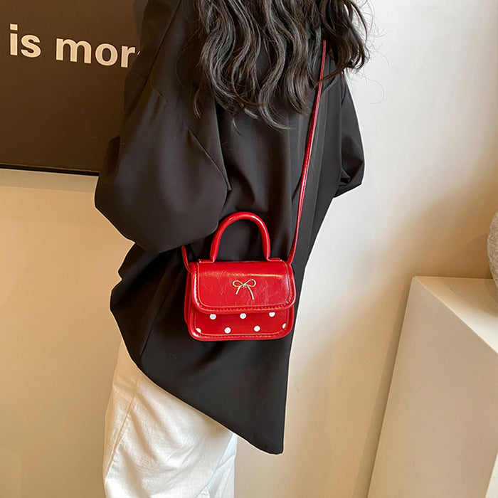 Wholesale Children's Bag Wave Point Handbag Bow Mini Parent Child Crossbody Bag Mouth Red Envelope