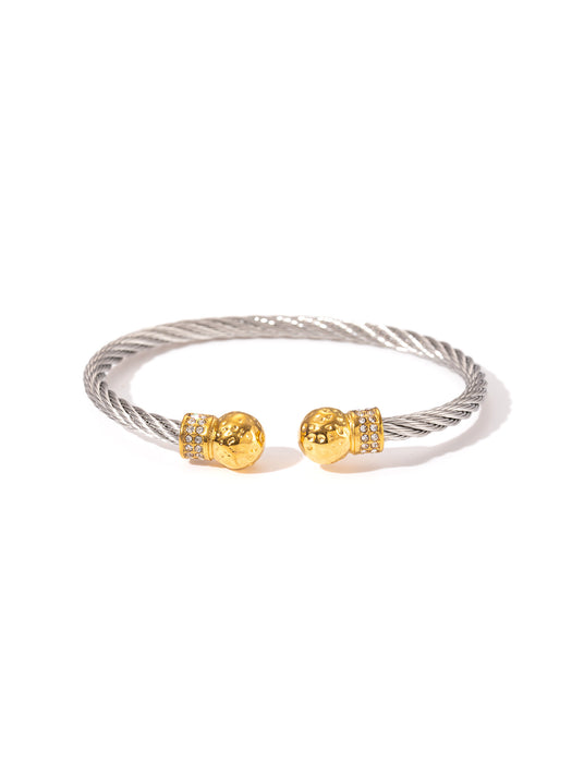 Wholesale steel wire rope gold bracelet