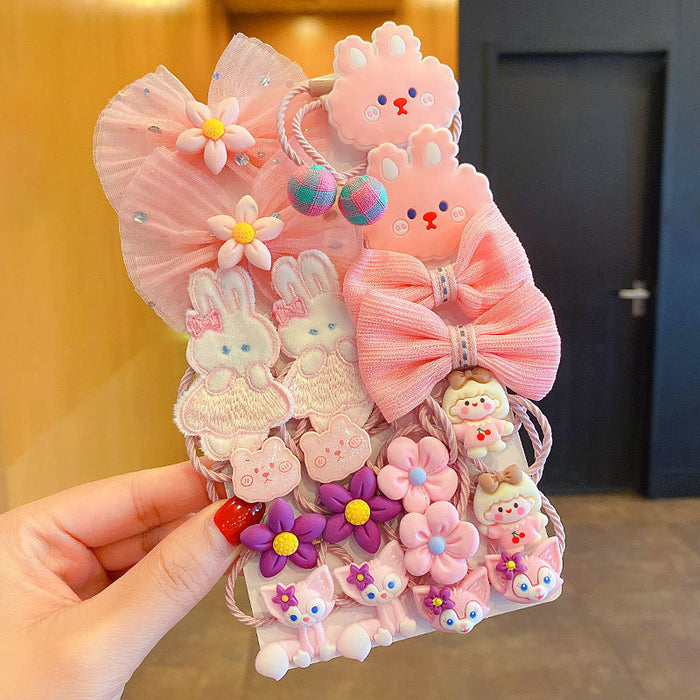 Wholesale A set of 20 Cute cartoon bow hair scrunchies  for kids