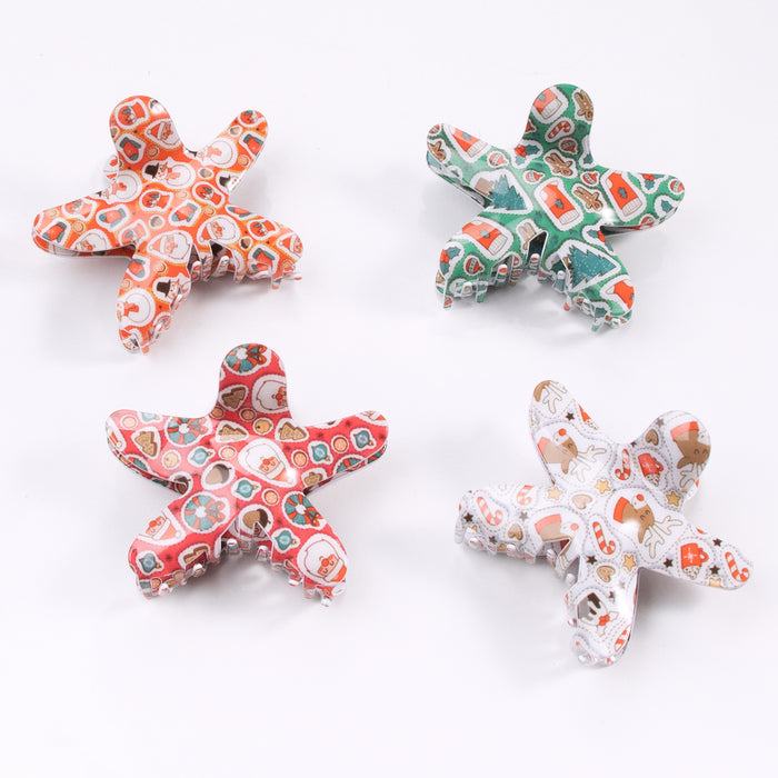 Wholesale Starfish hairpin  gripper Christmas crutch elk snowman shark clip