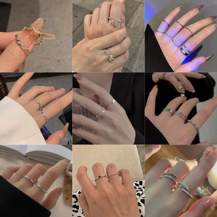 Wholesale Love set ring, light luxury temperament, niche design, personalized simplicity, index finger ring