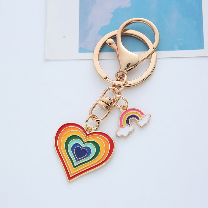 Wholesale Colorful Love Alloy Keychain JDC-KC-JRen004