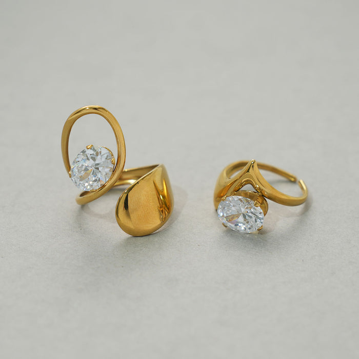 Wholesale Stainless Steel Geometric Open Ring Simple Design Hand Jewelry