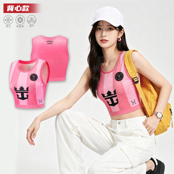 Wholesale World Cup National Team Football Girls Crop Top Short-Sleeve Sports Vest
