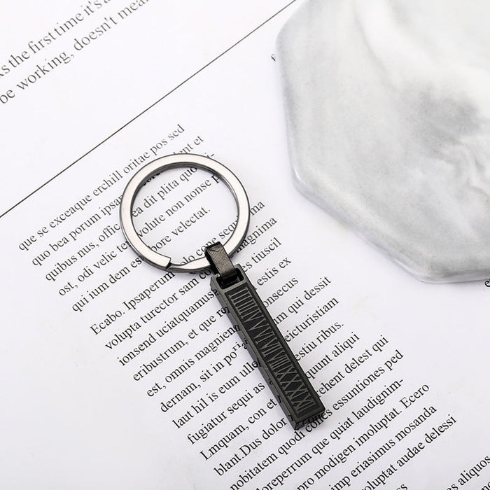 Números romanos de acero inoxidable al por mayor cadena de llave larga tridimensional JDC-KC-Xinjun003