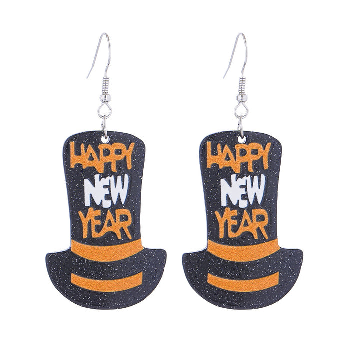 Wholesale Year' s Celebration New Year' s Eve Fireworks Sweet Glitter Acrylic Earrings