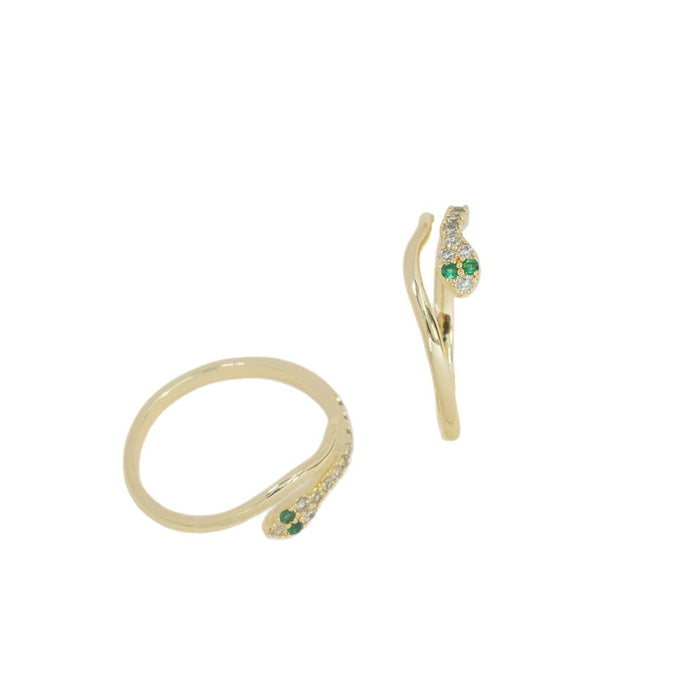 Wholesale Supply personalized snake shaped rings, fine opening rings, diamond inlaid small snake rings, couple rings wholesale