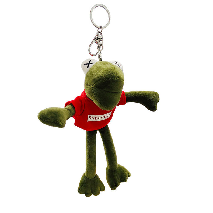 Wholesale Cute frog plush doll pendant stall doll stall doll bag keychain plush toy