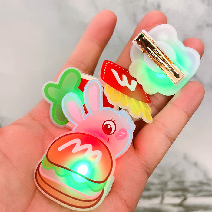 Wholesale cute cartoon children's hairpin funny luminous bangs clip children's fun cute baby side clip jewelry