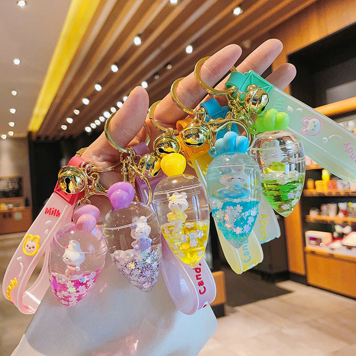 Wholesale Acrylic Oil Quicksand Bottle Keychain JDC-KC-ShuoT009