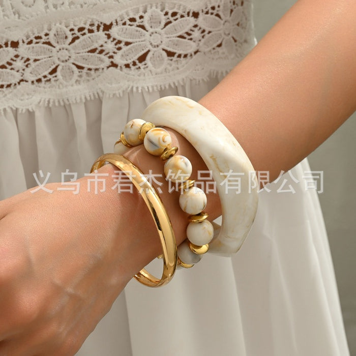 Wholesale Fashion bead set resin bracelet bracelet medieval geometric metal bracelet bracelet bracelet