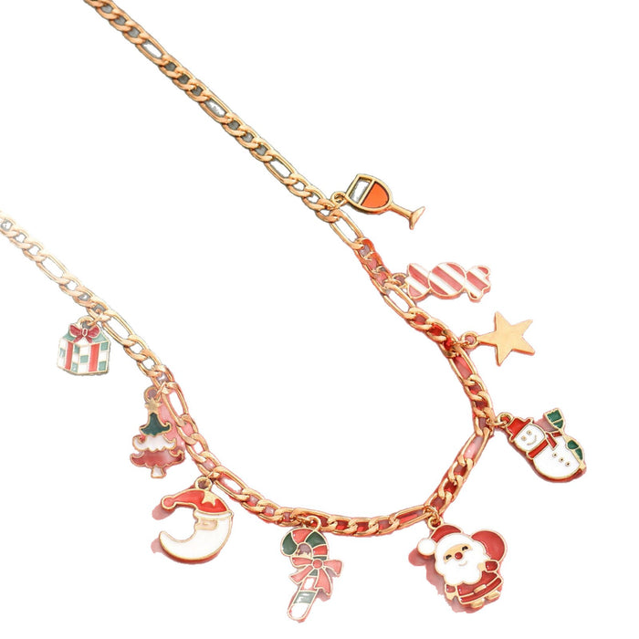 Wholesale Oil-Dripping  Snowman Pendant Necklace