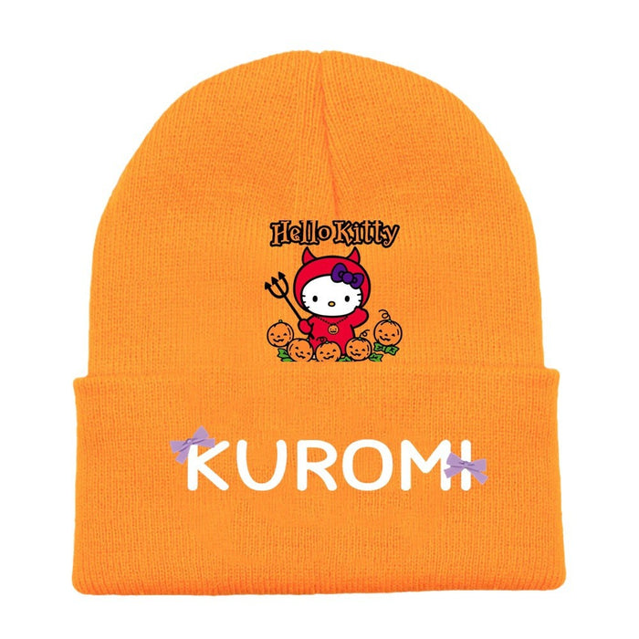 Wholesale New Halloween Kuromi Knitted Hat Cartoon Winter Woolen Hat JDC-FH-WDM014