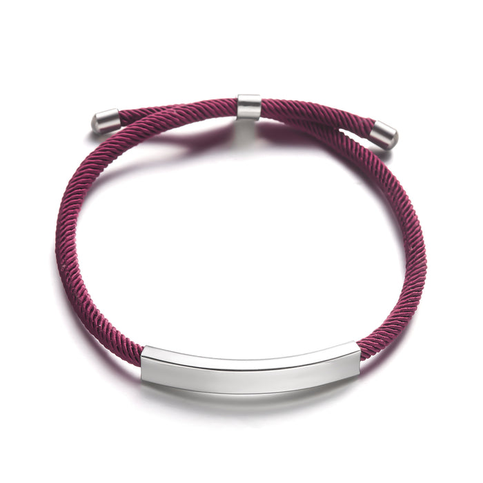 Wholesale Stainless steel Braided rope adjustable bracelet all-match