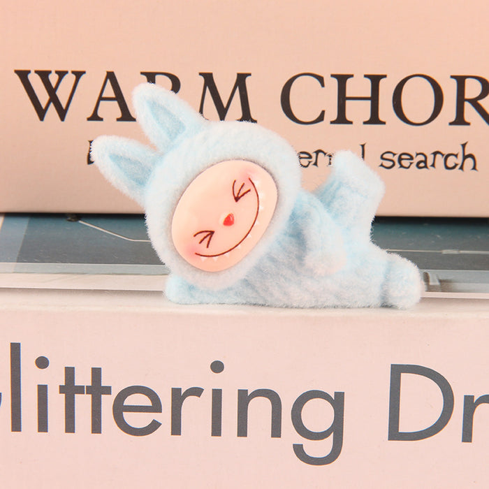 Wholesale flocked cute cartoon 3D doll keychain