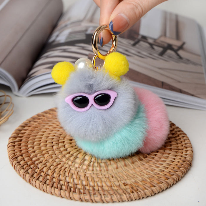 Wholesale Ugly-cute f caterpillar keychain