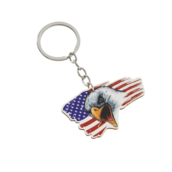 Wholesale American Flag Wooden Eagle Butterfly Keychain JDC-KC-WoD002